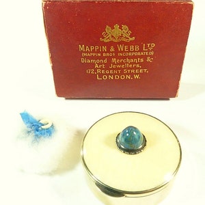 MAPPIN & WEBB Powder Bowl Silver Guilloche And Lapis Lazuli