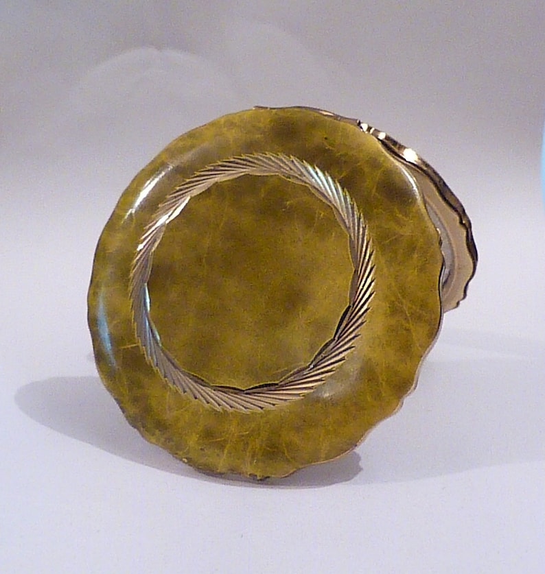 UNUSED Powder Compacts Vintage Compact Mirrors Yellow Gold Enamel Faux Marble 1960s Bridesmaids Birthday Gifts