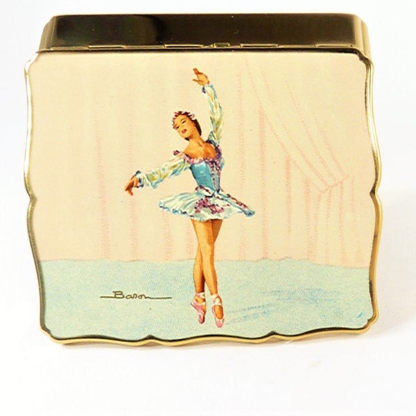 Musical Powder Compact Stratton Ballet Powder Box 1950s Christening Gift Baptism Present