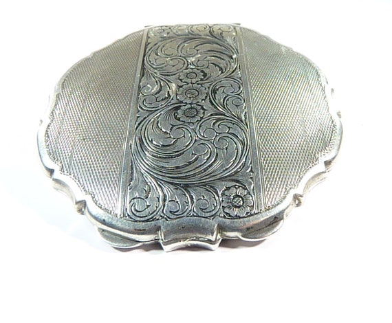 Antique Silver Handbag Mirror 1940s Hallmarked Sil