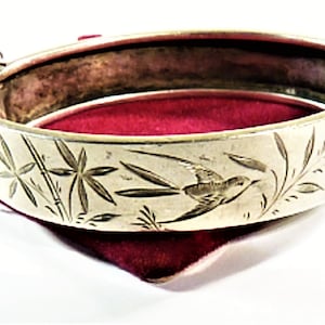 Hallmarked Victorian Aesthetic Movement Sterling Silver Bracelet 1800s