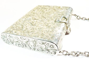 Italian solid silver minaudiere bridal clutch nécessaire hallmarked Adriana Binazzi