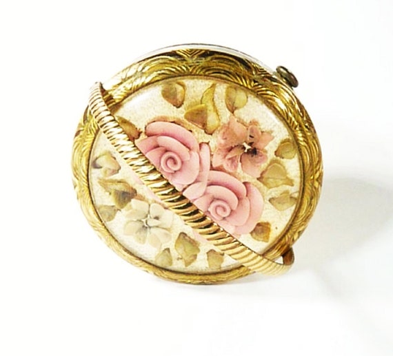 Vintage Compact Mirror Kigu Powder Compact
