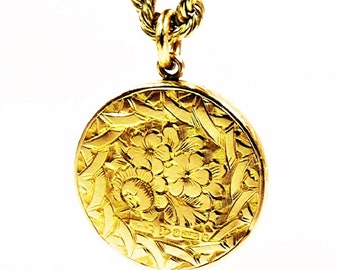 50th Anniversary Gift Golden Wedding Gift For Wife Hallmarked Solid Gold Locket 1905 With 46 cm Necklace