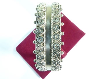 Hallmarked Victorian Sterling Silver Cuff Bracelet 1883