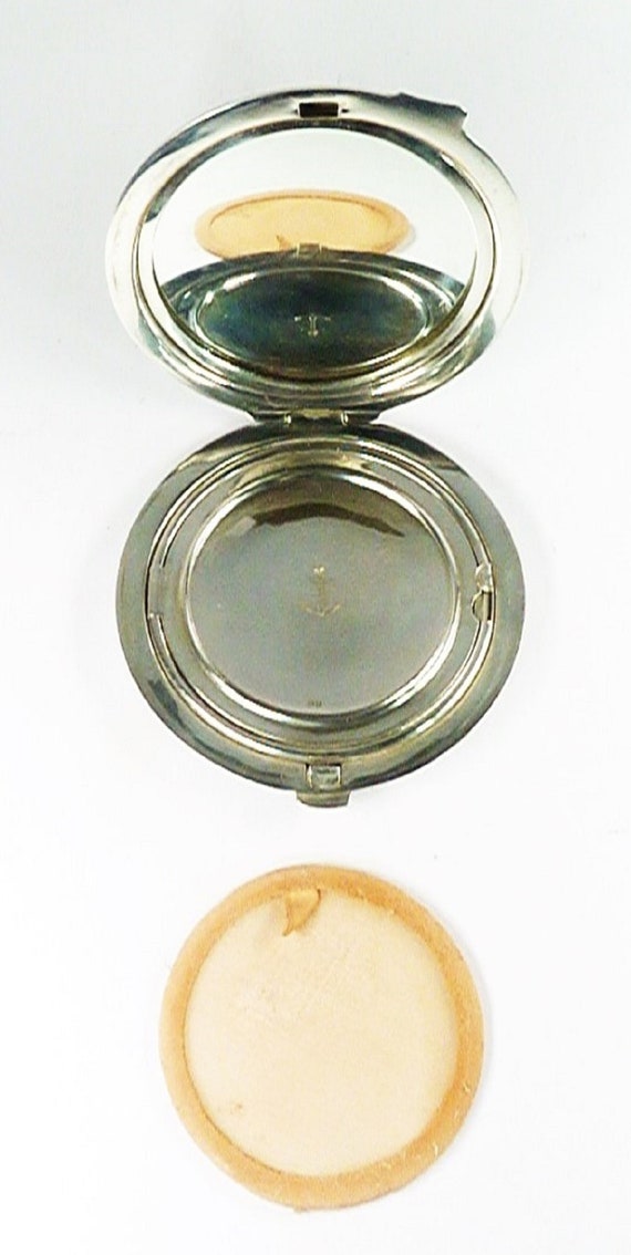 Vintage Solid Silver Compact Mirror Guilloche Ena… - image 5