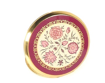 Vintage Unused Pink And Gold Stratton Pocket Mirror Compact