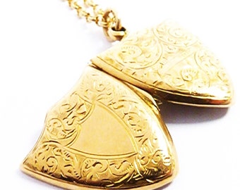 50th Wedding Anniversary Gift For Her Antique Gold Locket Necklace