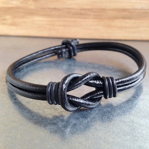 Leather bracelet, infinity, unisex, bracelet of friendship, love, leather strap, woman, man