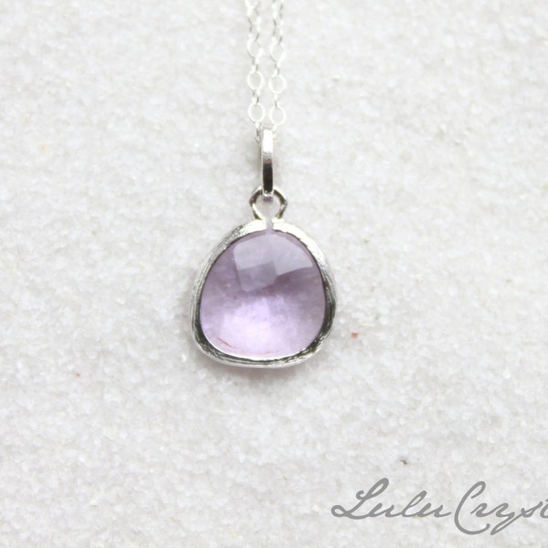 Amethyst Necklace - Purple Quartz Pendant - Silver Necklace - Amethyst Quartz - Stone Necklace - Birthstone Necklace