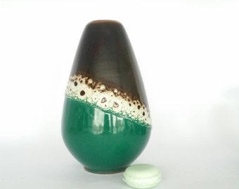 DUMLER & BREIDEN VASE - 1155 -18 vintage dumler breiden egg shaped fifties german vase bronze aqua green blue  -   a true vintage girl find