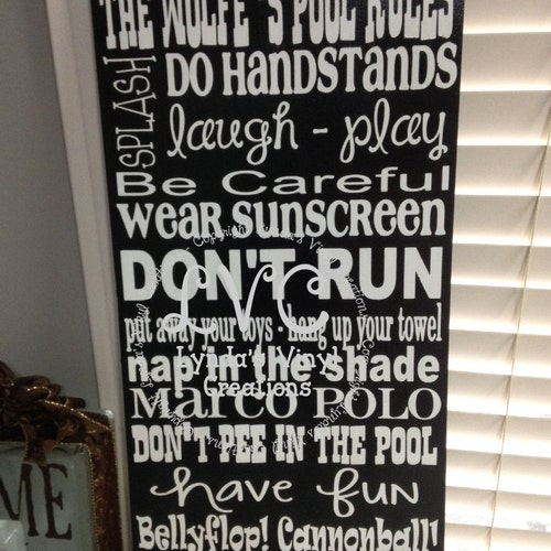 POOL RULES Sign/pool Owner Gift/outdoor Sign/pool Etsy UK