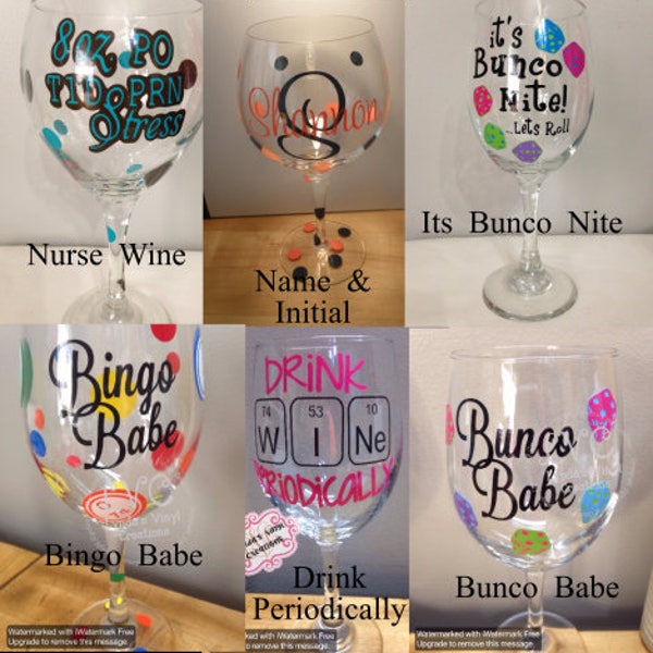 Wine Glass Decal Etsy