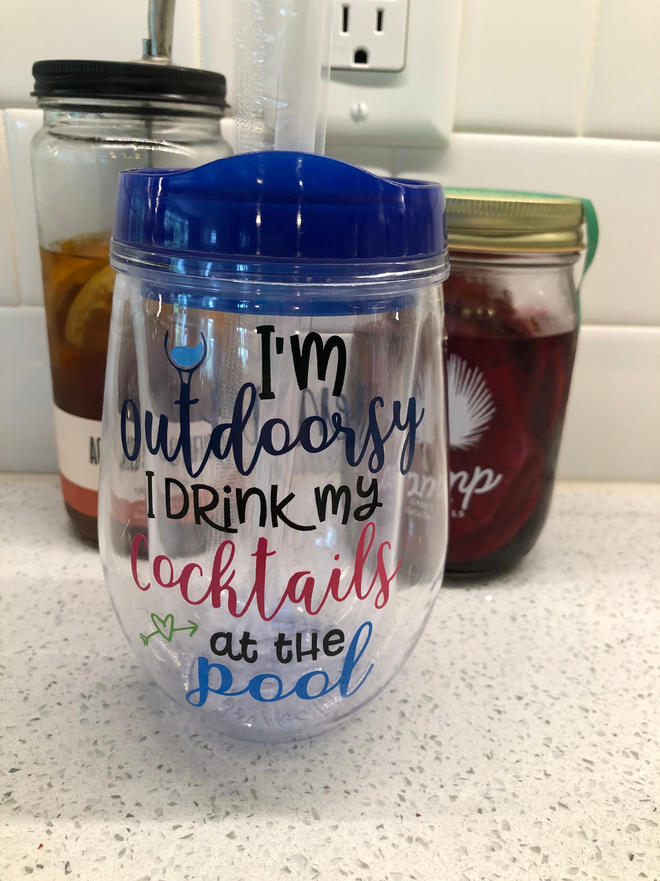 I m Outdoorsy I Drink My Cocktails at the Pool Acrylic Bev2go