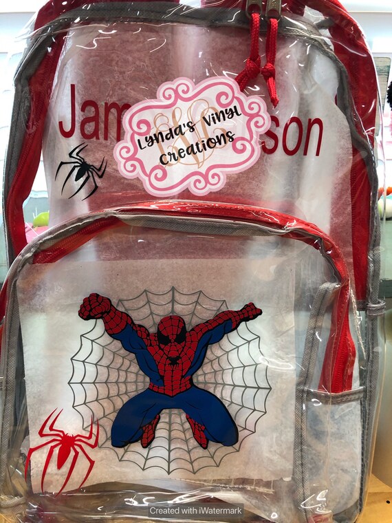 spiderman clear backpack