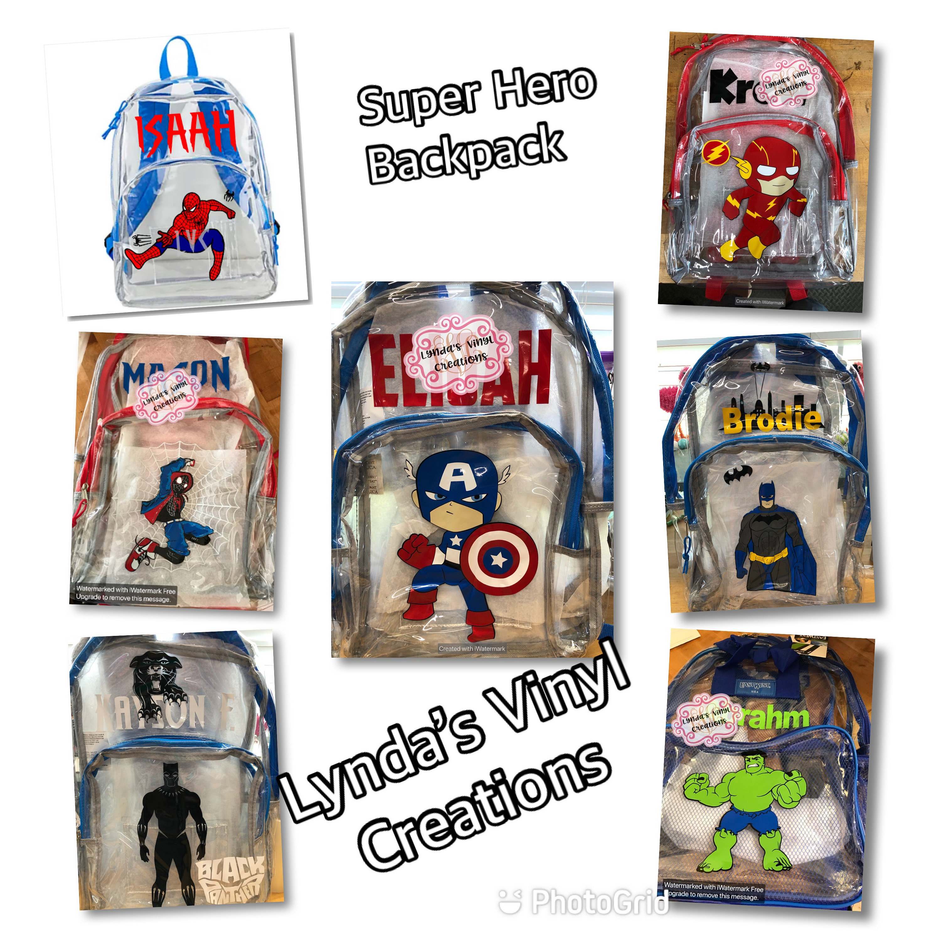 Superhero Personalized Clear Backpack Etsy