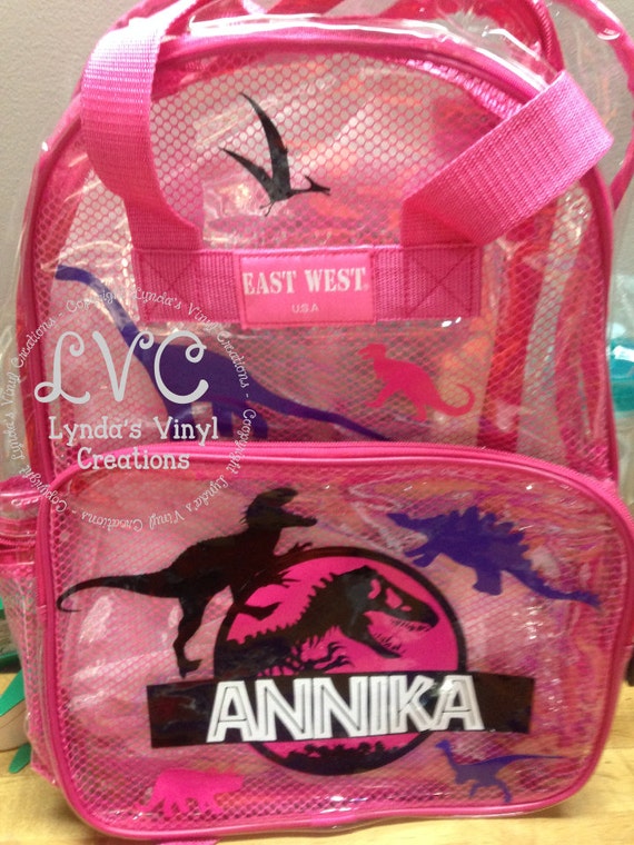 clear dinosaur backpack