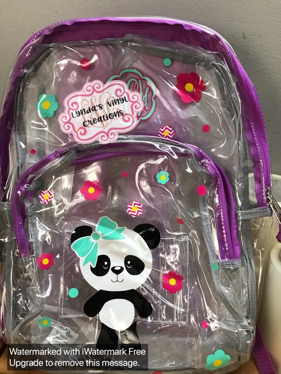 Panda Personalized Clear Backpack 