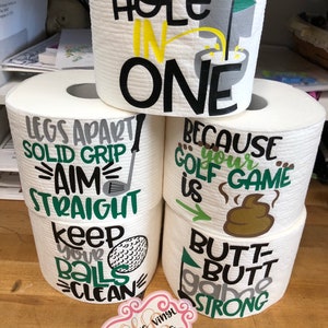 Funny Golfer Toilet Paper gag gift//Hole in One//Because your Game/Father&#39;s Day