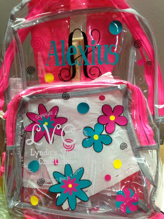 clear backpack personalized