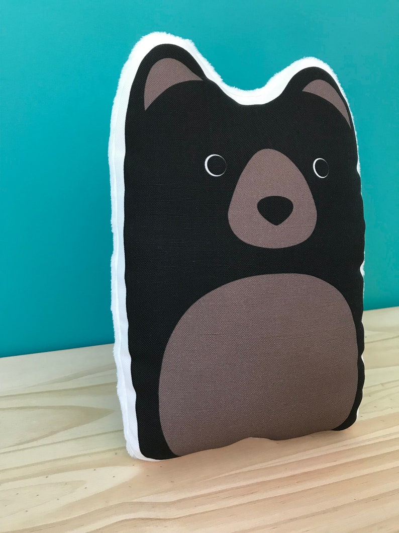 Black Bear Woodland Plush Stuffed Animal Pillow Winston Etsy