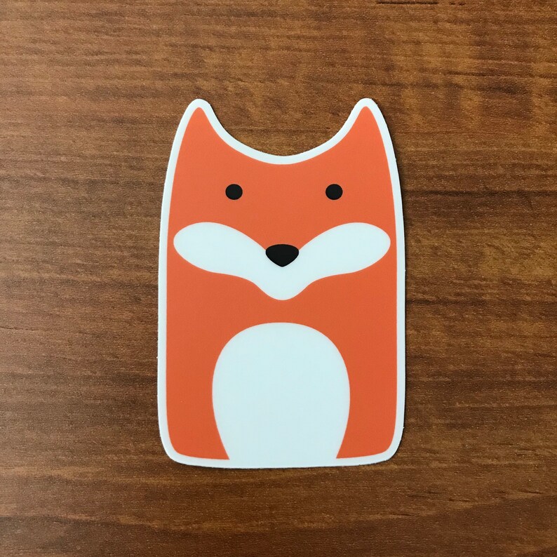 Fox Sticker Animal Laptop Stickers Diecut Vinyl Stickers Etsy