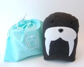 DIY Kit Walrus Arctic Pillow Plush - Fleece Fabric Animal Plushie - Do It Yourself Craft for Children and Adults - Make Your Own Sea Friend