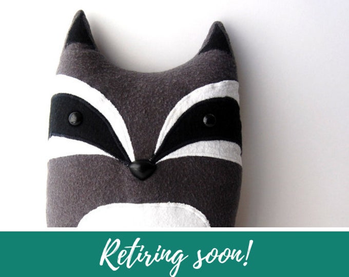 Raccoon Woodland Plush Stuffed Animal Pillow Patrick Etsy