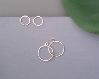 Sterling Silver Circle Ear Jackets: Minimalist Geometric Earrings