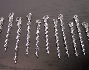 3-5 inch clear glass icicle ornaments, twisted icicles perfect for tree tops or small trees, handmade lampwork