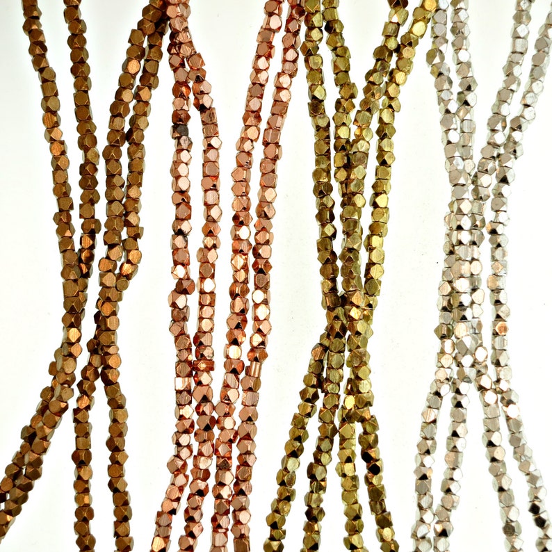 Faceted Metal Beads Spacer Beads Brass Beads Copper Beads Etsy