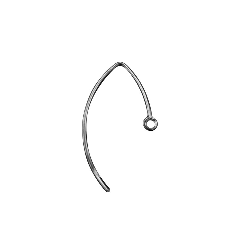 Size Approx 14x19 MM Sterling Silver 925 V Shaped Earring Hooks 10 Qty Silver Ear Wires for Jewelry Making 5 Pairs ,Closed Ring