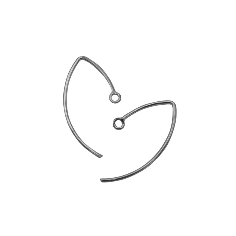 Size Approx 14x19 MM Sterling Silver 925 V Shaped Earring Hooks 10 Qty Silver Ear Wires for Jewelry Making 5 Pairs ,Closed Ring