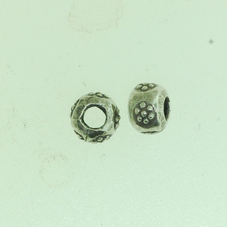 98-99/% Handcrafted Hill Tribe Silver Beads Price per 10 Pieces. Hill Tribe Silver Big Hole Flower Beads Silver Bead For Jewelry Making