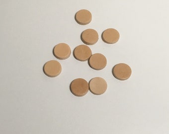 Pièces rond en cuir beige vierge estampées pour poinçonnage 15 mm 10/20/30/40/50 pièces