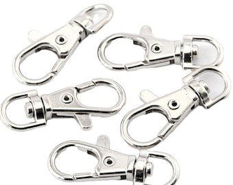 Silver rotatable carabiner hook 37 mm x 14 mm 1/ 2/ 10/ 20/ 50 pieces