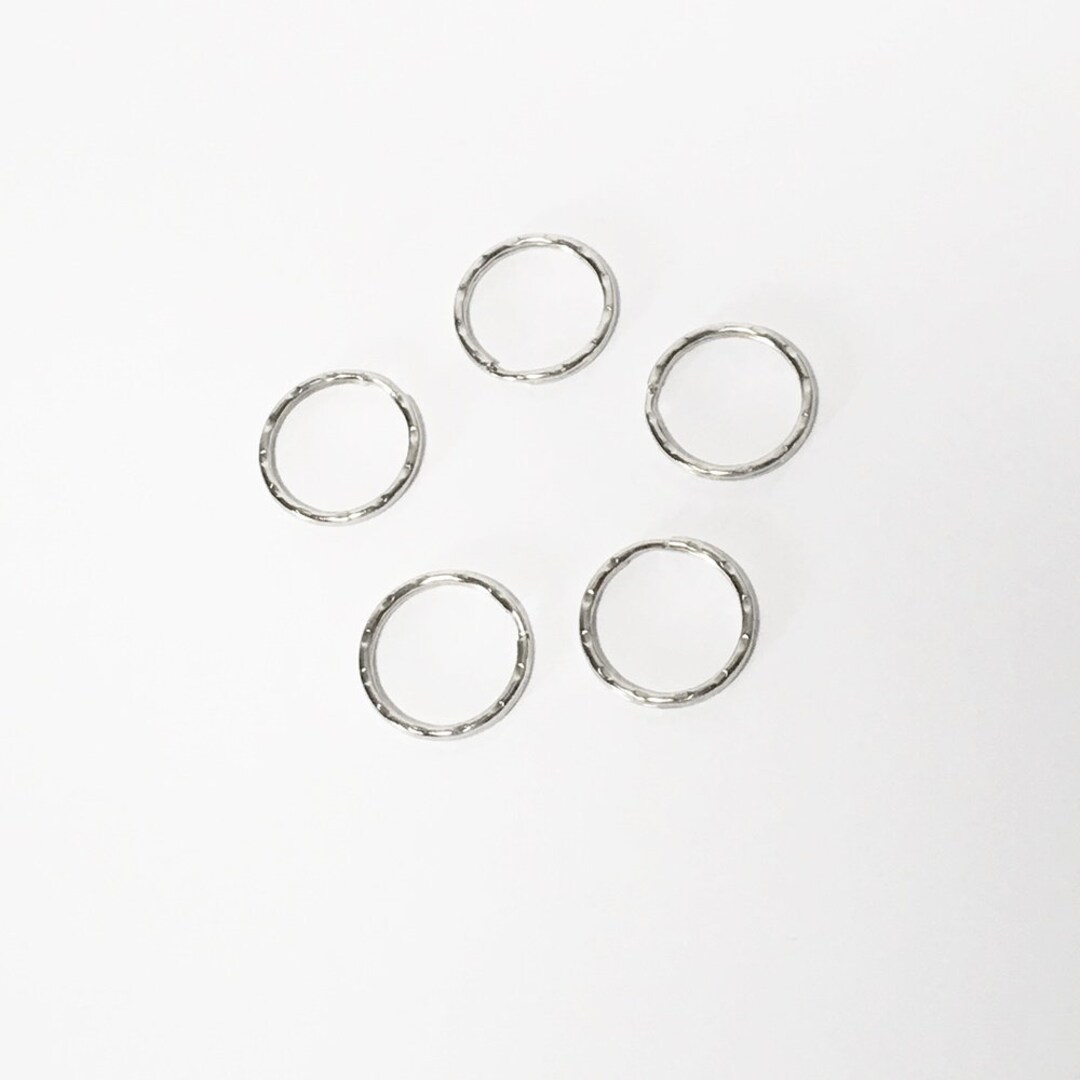 10 X SILVER Corrugated KEY RINGS Splitting Rings for Keychain 30 Mm