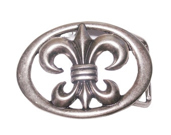 Gürtelschnalle Wechselschnalle FLEUR DE LIS für 4 cm Gürtelbreite