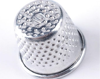 10 pieces thimble silver thimbles with handle protection 15 x 19 mm