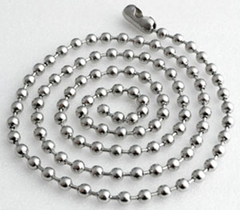 Stainless steel ball chain with pressfit closure 2.4 mm Etsy