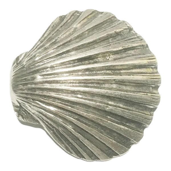 Silberne GÜRTELSCHNALLE Wechselschnalle MUSCHEL für 4 cm Gürtelbreite