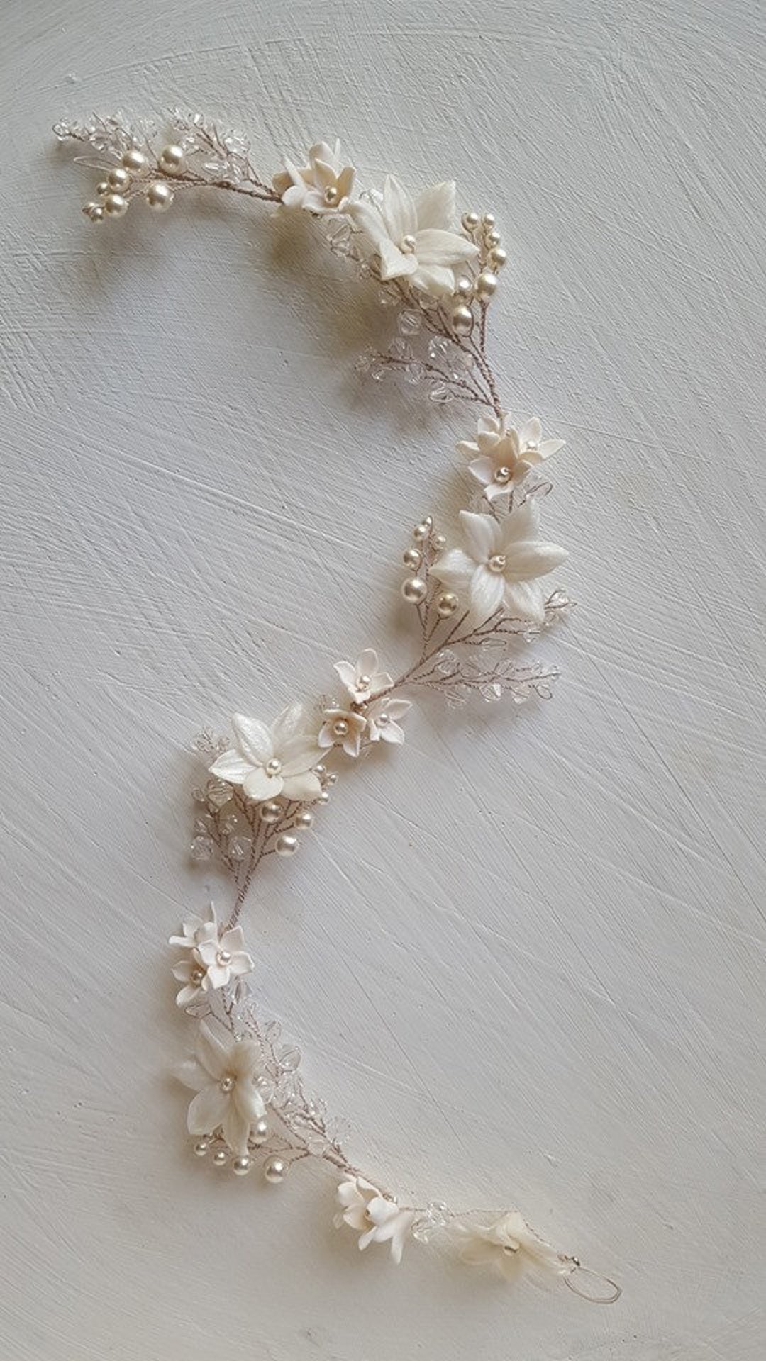 Auth. Swarovski crystal/pearl wedding hair vine Pearl Crystal Bridal Hair Vine, Wedding Hair Accessories  main image 3