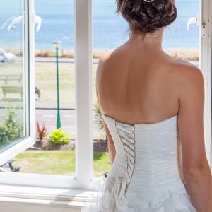 Indiana bridal double comb vintage drapes wedding bride