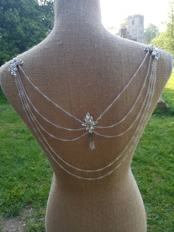 Swarovski Crystal and Diamante Dress Jewellery for Backless Dress Wedding Bride - Etsy Swarovski Crystal and Diamante Dress Jewellery for Backless Dress Wedding Bride - Etsy