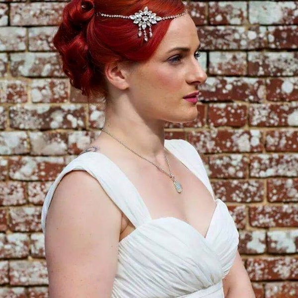 Diamante Art Deco style bridal forehead piece