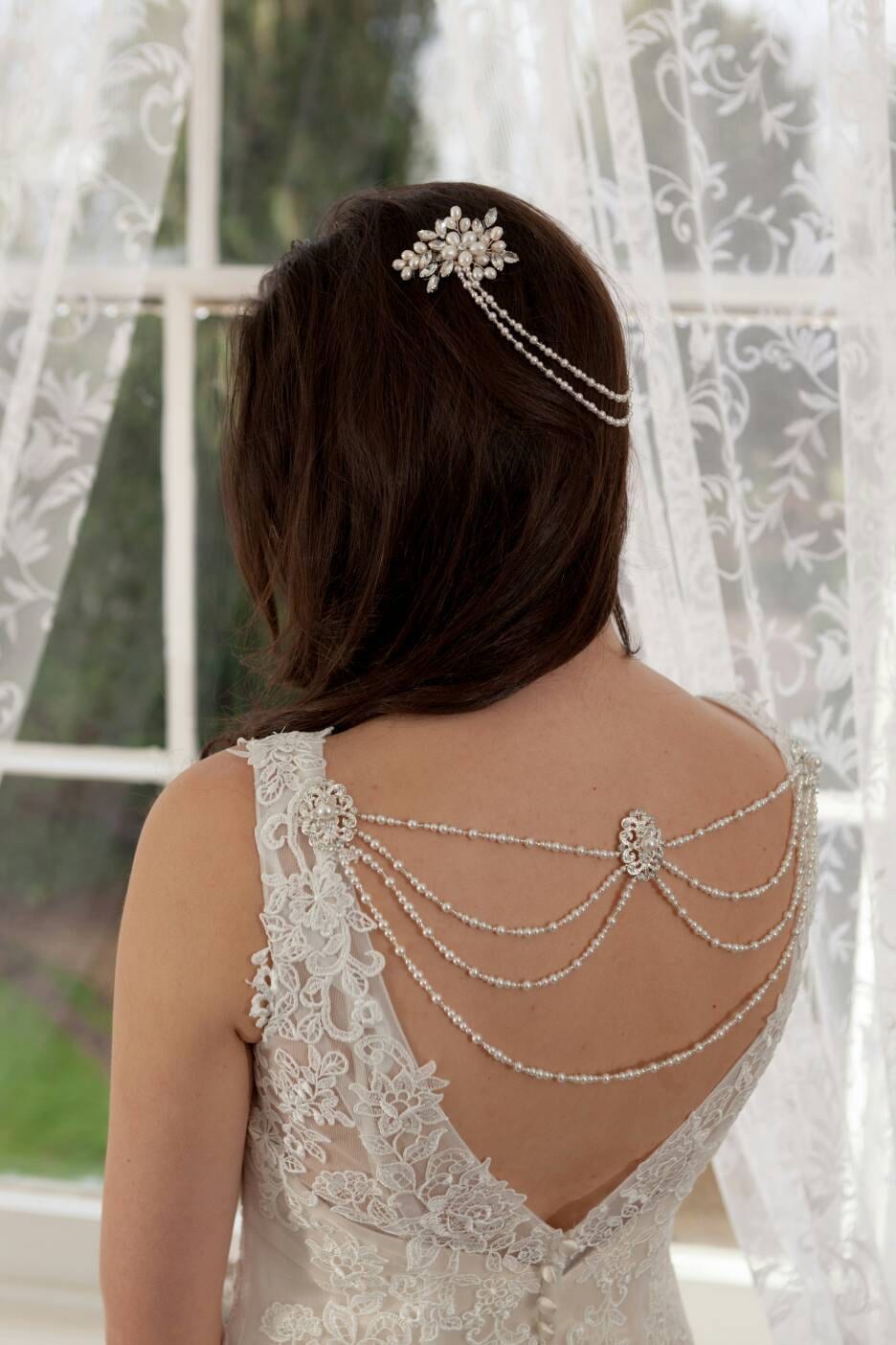 Wedding dress back jewellery discount