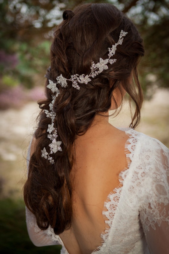 Swarovski Crystal Flower Hair Vine 18