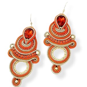 Soutache earrings, Long women's earrings