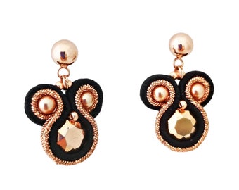 Soutache earrings, small pendant earrings, elegant women's earrings