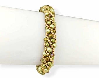 Pearl Bracelet, Women Olive Bracelet, Beaded Bracelet